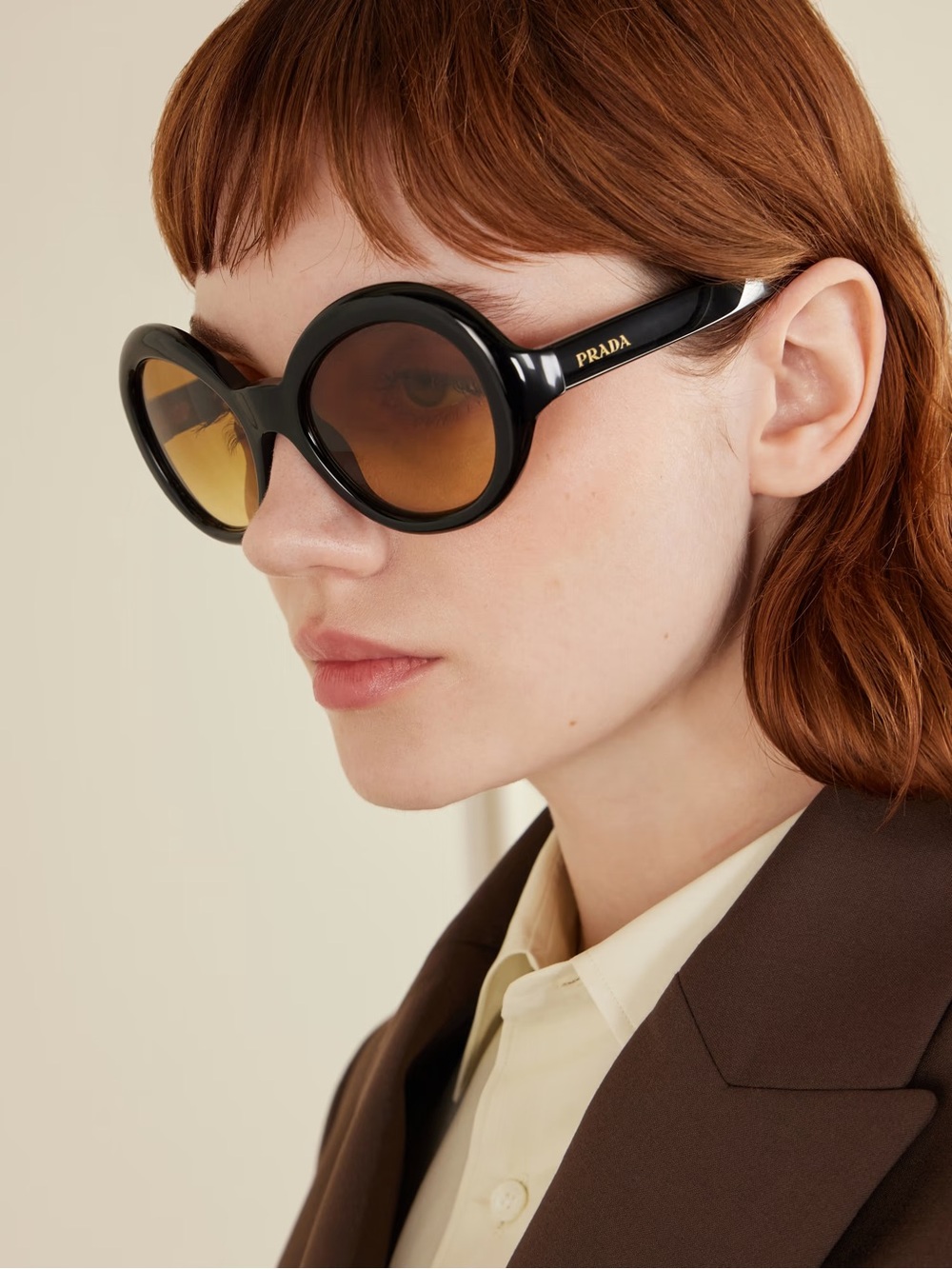 NIB Prada Oversized New in Box Prada PR D08SU Oval Sunglasses in Black / Yellow